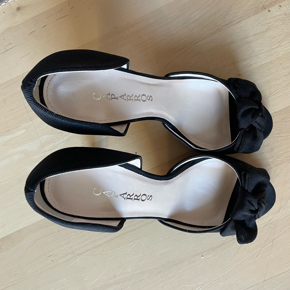 Caparros Black Heels with Bow Accent